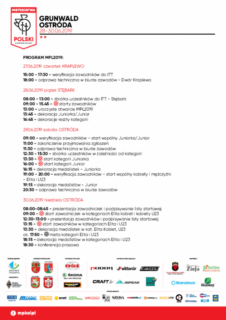 Kolarstwo2019 Program