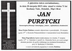 JAN PURZYCKI, POCHODZĄCY Z OSTRÓDY SCENARZYSTA, SPOCZNIE NA CMENTARZU PRZY UL. SPOKOJNEJ 15 68882532 353518475585712 1443255220732690432 N
