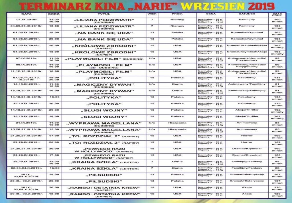 POLITYKA, PIŁSUDSKI, SŁUGI WOJNY, RAMBO I INNE FILMY WE WRZEŚNIU W MORĄSKIM KINIE 13 terminarz kina WRZESIEŃ 2019 e1567330292876