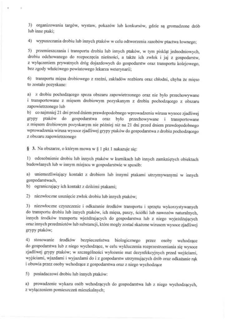ROZPORZĄDZENIE WOJEWODY - CZĘŚĆ POWIATU OSTRÓDZKIEGO ZAGROŻONA PTASIĄ GRYPĄ 3 100 149457 G