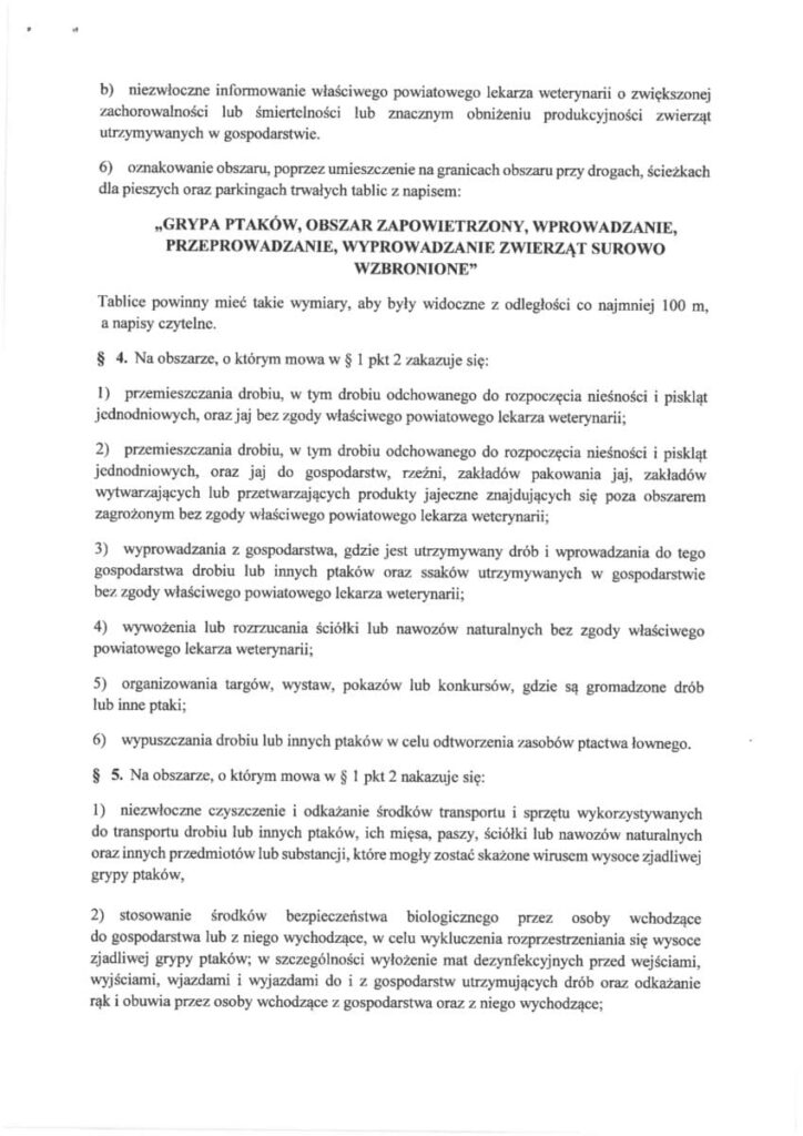 ROZPORZĄDZENIE WOJEWODY - CZĘŚĆ POWIATU OSTRÓDZKIEGO ZAGROŻONA PTASIĄ GRYPĄ 4 100 149458 G