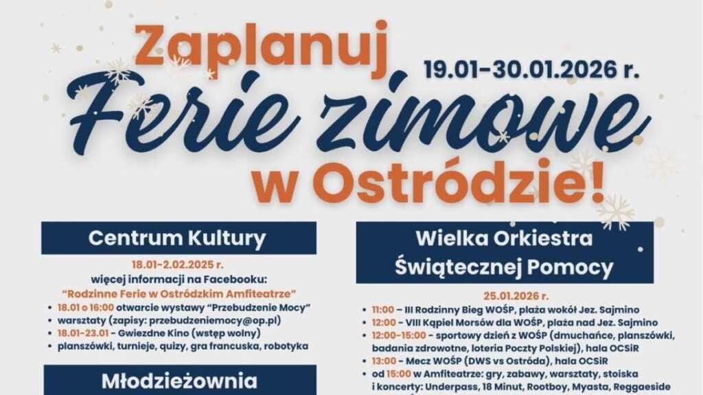 FERIE ZIMOWE W OSTRÓDZIE 15 Ferie zimowe w Ostródzie