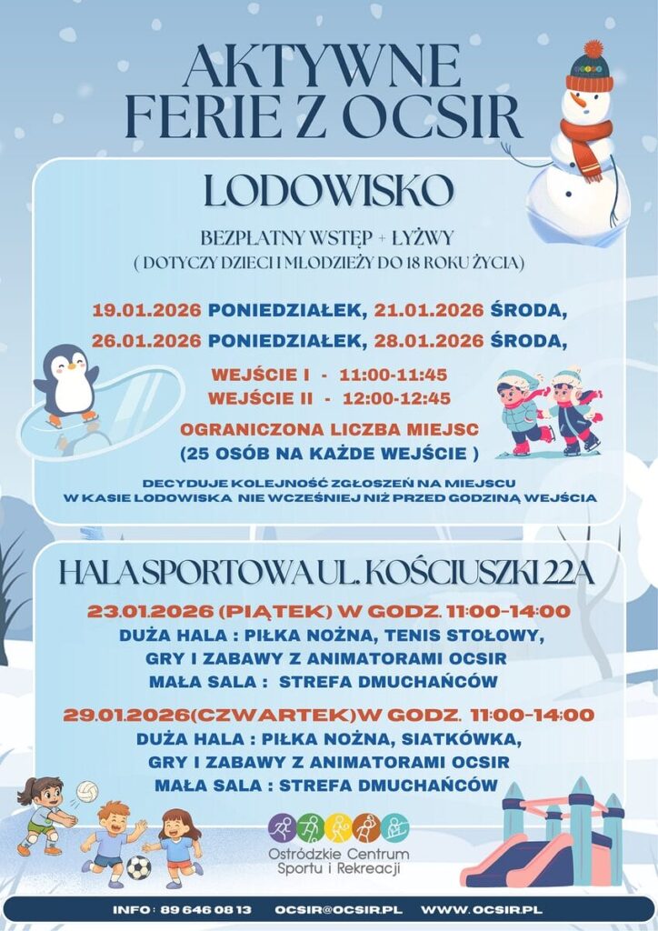 FERIE ZIMOWE W OSTRÓDZIE 3 Ferie Zimowe W Ostródzie