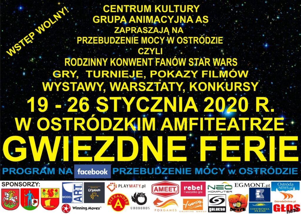 JUŻ JUTRO RUSZA PRZEBUDZENIE MOCY W OSTRÓDZIE - RODZINNE FERIE W AMFITEATRZE! 15 plakat konwent 2020