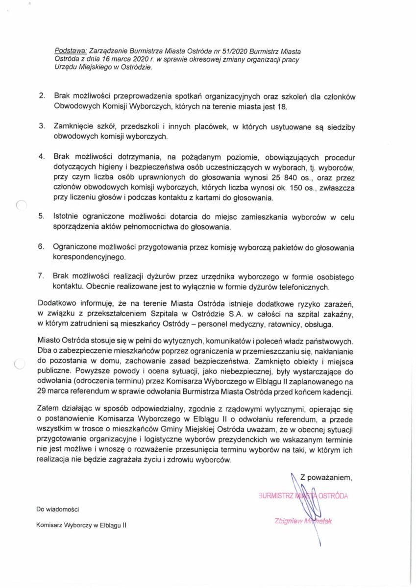 BURMISTRZ ZBIGNIEW MICHALAK APELUJE O ZMIANĘ TERMINU WYBORÓW PREZYDENCKICH 3 91565921 901240763653225 4137292286285316096 O