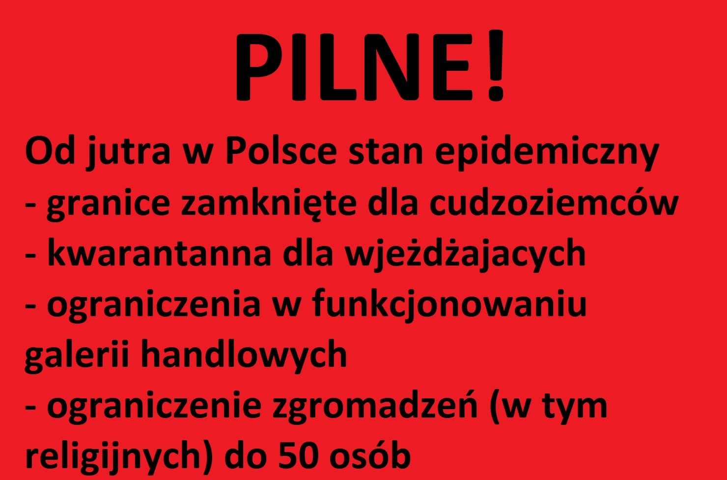 OD JUTRA W POLSCE STAN EPIDEMICZNY - OLBRZYMIE ZMIANY DLA WSZYSTKICH! 1 Sta Ipdemiczny