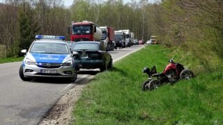 Wypadek Wgoda Gm. Ostróda WYGODA ZDERZENIE QUADA I AUDI