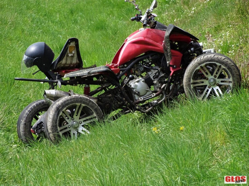 ZDERZENIE QUADA Z AUDI W POBLIŻU WYGODY (GMINA OSTRÓDA). JEDNA OSOBA W SZPITALU 2 Dsc09107