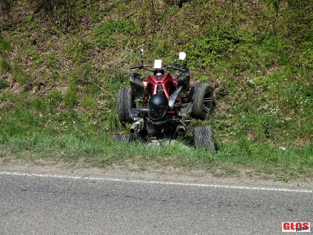 ZDERZENIE QUADA Z AUDI W POBLIŻU WYGODY (GMINA OSTRÓDA). JEDNA OSOBA W SZPITALU 7 Dsc09112