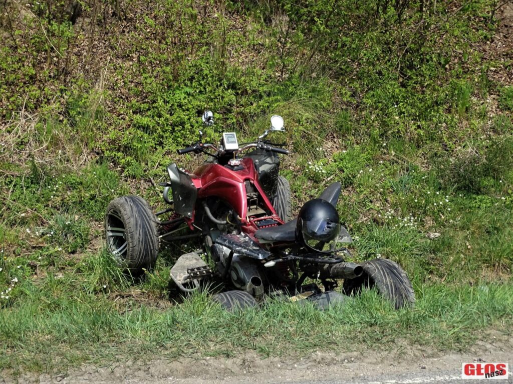 ZDERZENIE QUADA Z AUDI W POBLIŻU WYGODY (GMINA OSTRÓDA). JEDNA OSOBA W SZPITALU 9 Dsc09117