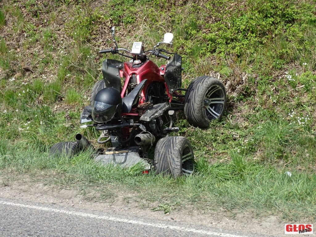 ZDERZENIE QUADA Z AUDI W POBLIŻU WYGODY (GMINA OSTRÓDA). JEDNA OSOBA W SZPITALU 10 Dsc09120