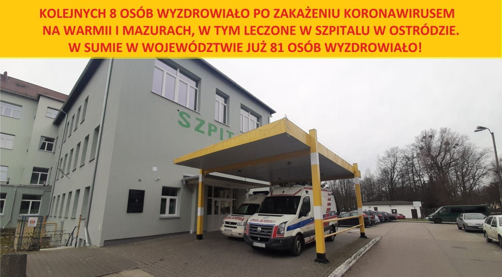 KOLEJNYCH 8 WYZDROWIEŃ Z KORONAWIRUSA W WOJEWÓDZTWIE. BRAK NOWYCH ZAKAŻEŃ 1 Wyleczenie 16