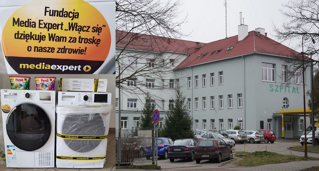 PRALKA I SUSZARKA DLA SZPITALA W OSTRÓDZIE OD FUNDACJI MEDIA EXPERT "WŁĄCZ SIĘ" I BEKO 1 Szpital Pomoc Pralki