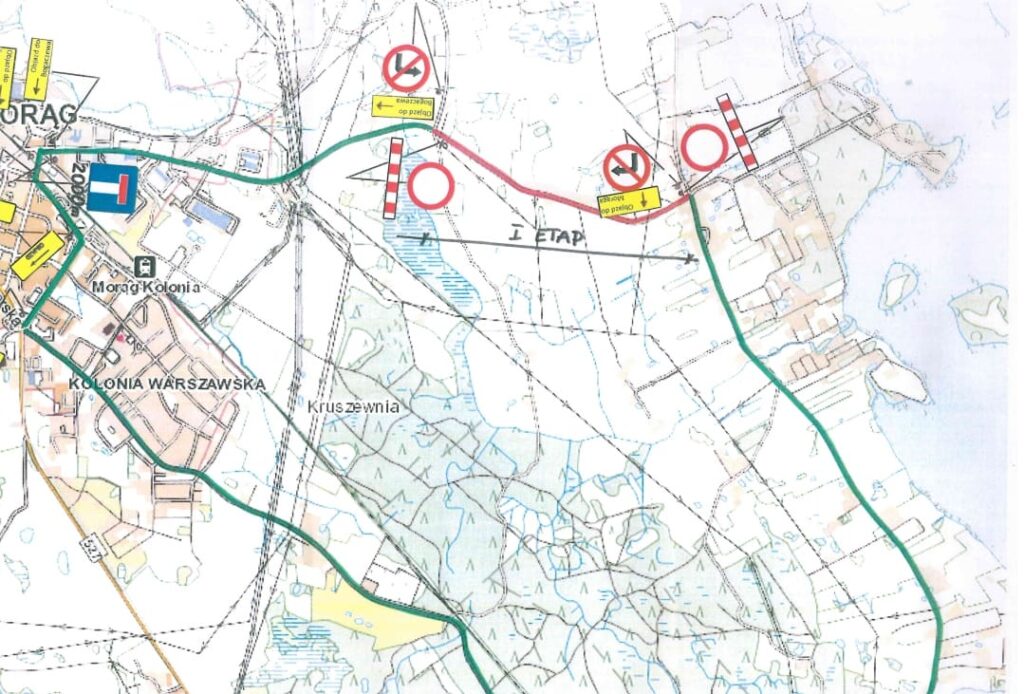 UWAGA: 8-9 MAJA DROGA POWIATOWA MORĄG - BOGACZEWO ZAMKNIĘTA DLA RUCHU! 2 Map1
