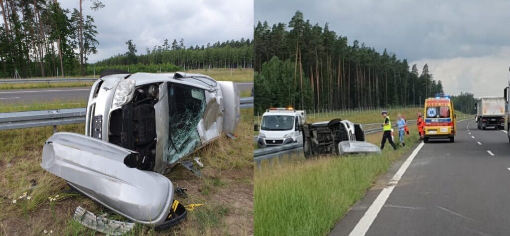 SAMOCHÓD UDERZYŁ W BARIERKI NA S-7 MIĘDZY OLSZTYNKIEM A OSTRÓDĄ. 2 STARSZE OSOBY W SZPITALU 15 wypsl