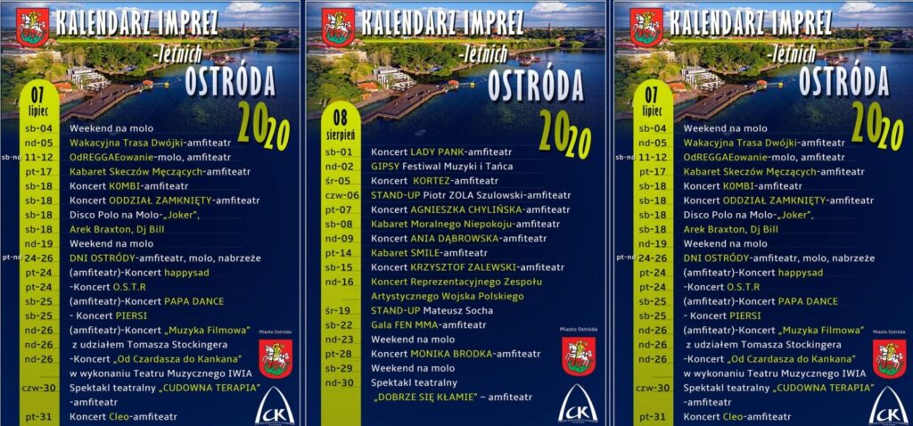 DOKŁADNY KALENDARZ KONCERTÓW I IMPREZ LETNICH W OSTRÓDZIE 16 kalendarz imprez