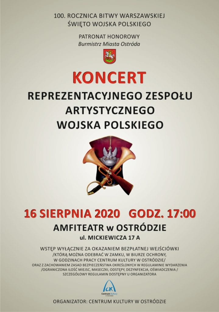 100. ROCZNICA BITWY WARSZAWSKIEJ W OSTRÓDZIE - OBCHODY, PATRIOTYCZNIE NA MOLO I KONCERT ZESPOŁU WOJSKA POLSKIEGO 4 Reprezentacyjny Zespol Wp 2020 Plakat Druk 719X1024 1