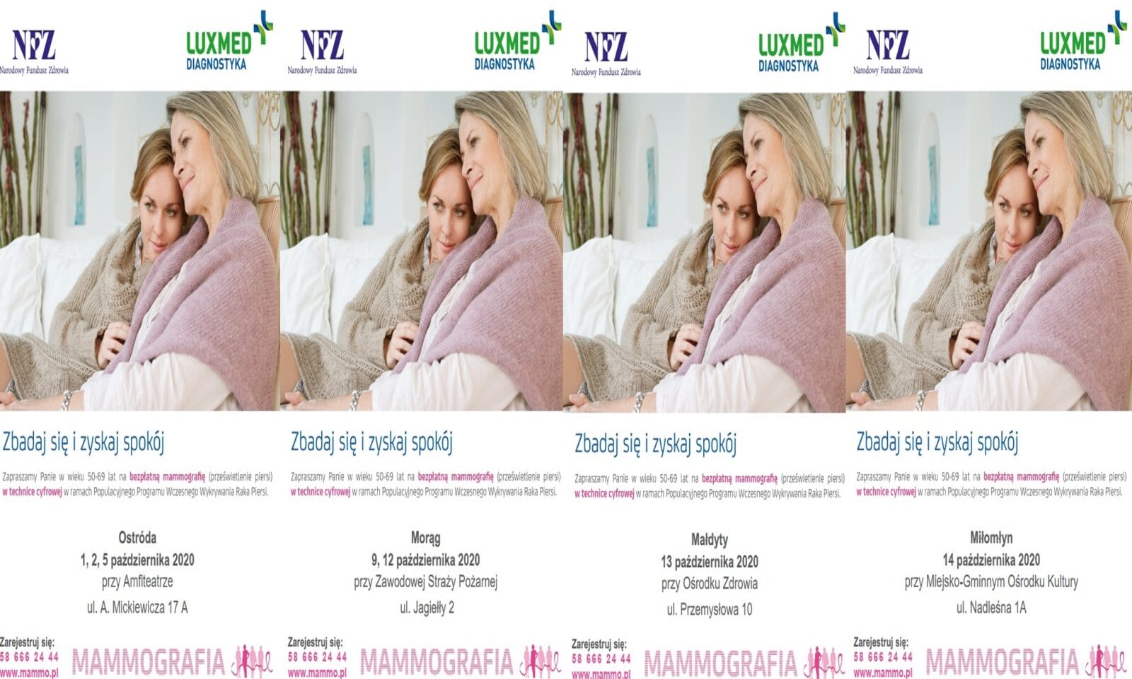 BEZPŁATNA MAMMOGRAFIA W OSTRÓDZIE, MORĄGU, MIŁAKOWIE I MAŁDYTACH - PAŹDZIERNIK MIESIĄCEM ŚWIADOMOŚCI RAKA PIERSI 1 Calosc Mam