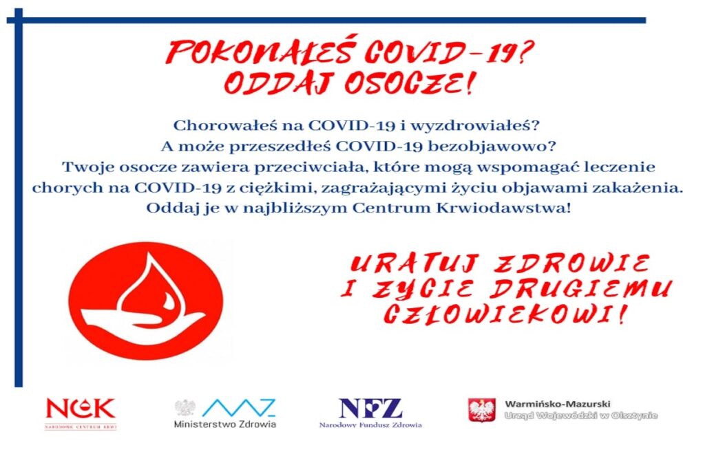 POTRZEBNE OSOCZE OD OSÓB, KTÓRE WYZDROWIAŁY Z COVID-19 15 121779999 2713190468929953 1734070561303060371 n2