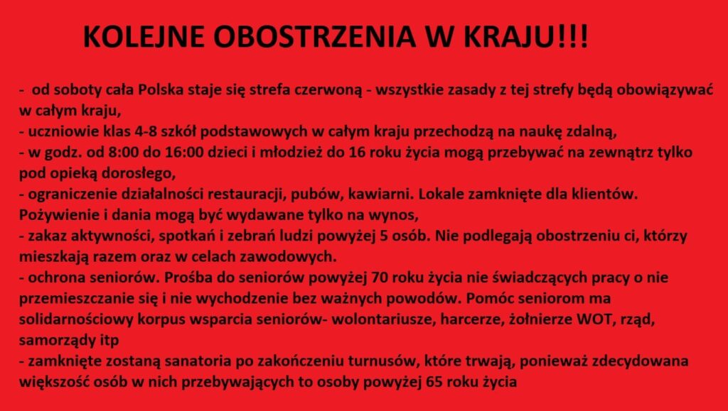 Kolejne obostrzenia