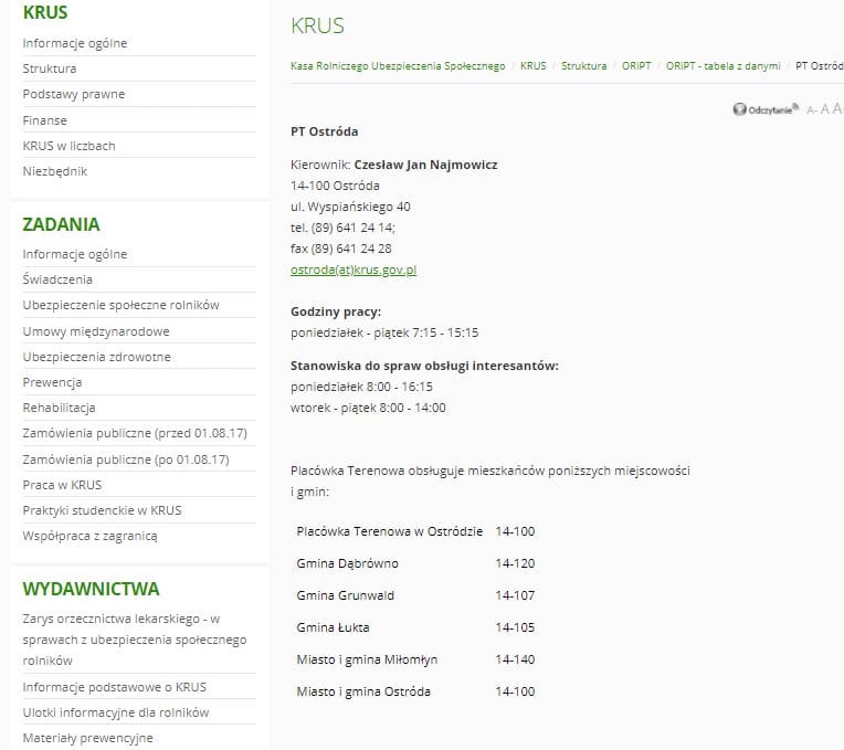 CZESŁAW NAJMOWICZ KIEROWNIKIEM KRUS W OSTRÓDZIE 2 Krus Najmowicz