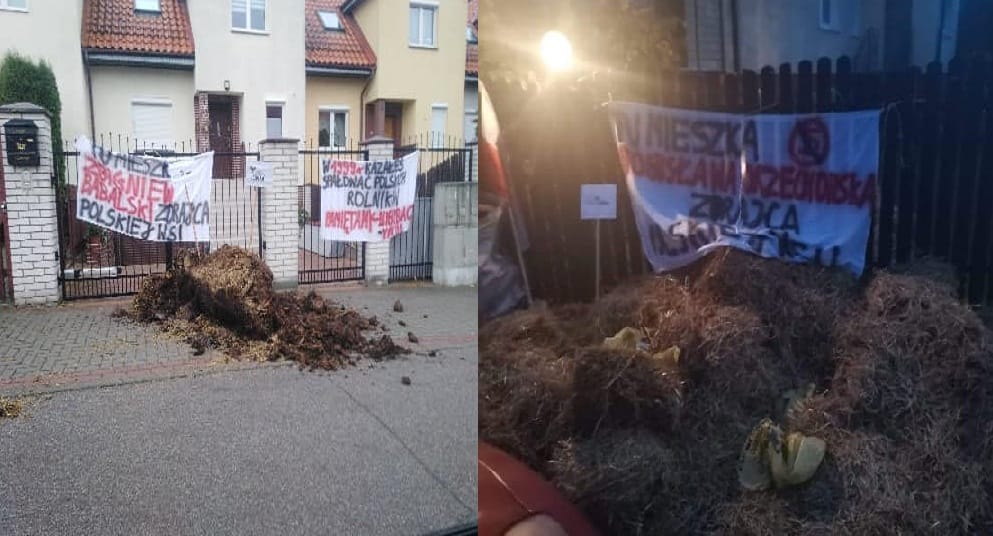 ZATRZYMANO PODEJRZANEGO O WYRZUCENIE OBORNIKA I SŁOMY POD DOMAMI PARLAMENTARZYSTÓW 1 Zatrz
