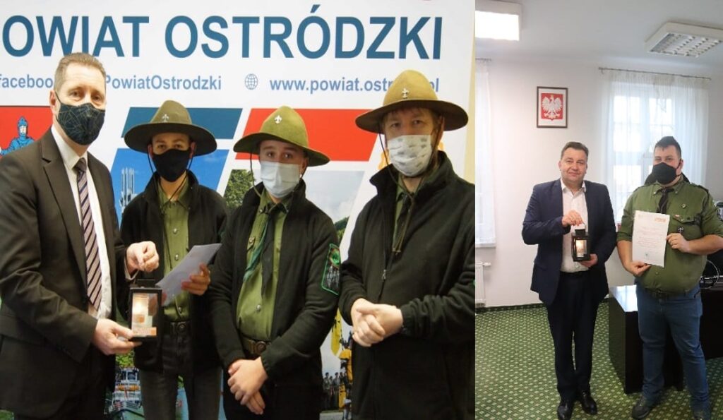 BETLEJEMSKIE ŚWIATŁO POKOJU DOTARŁO DO URZĘDÓW STAROSTWA I GMINY OSTRÓDA 18 betlejsl