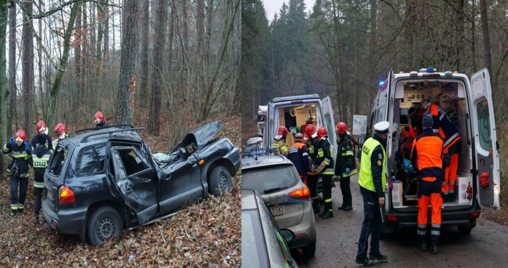 POWAŻNY WYPADEK POD OSTRÓDĄ. RANNI MIESZKAŃCY MORĄGA (foto + video) 35 wypadek slijder