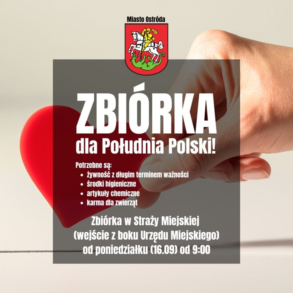 Ostróda solidarna z powodzianami. Pierwsi mieszkańcy odwiedzili punkt zbiórki darów 3 Zbiorka Na Powodzian
