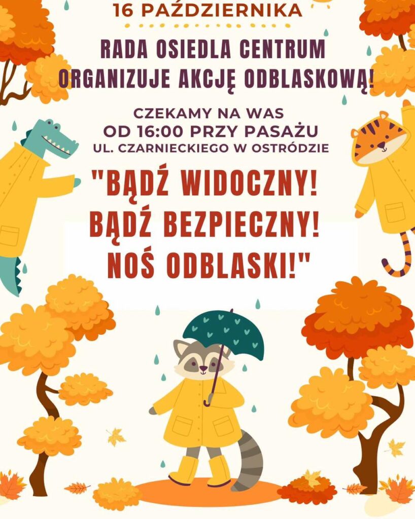 Ostróda świeci przykładem. Społecznicy rozdawali odblaski w parku przy ulicy Czarnieckiego 2 463129107 1110944103864823 426963300143720126 N