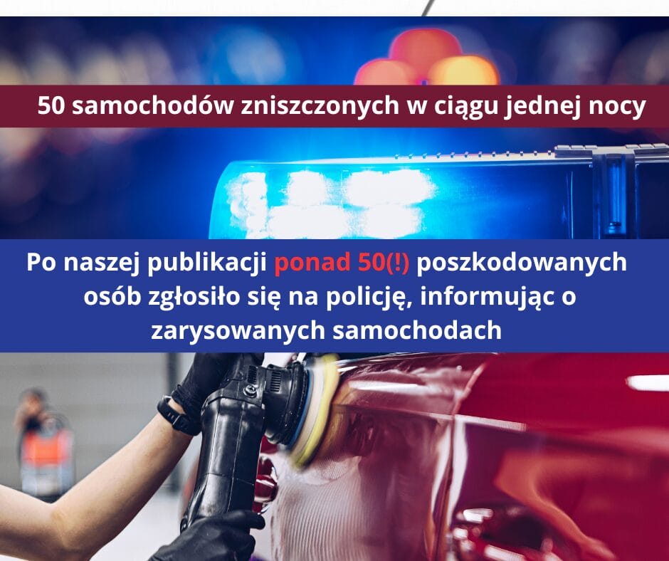 Wandal na wolności, a licznik nadal bije. Wracamy do tematu masowego uszkodzenia aut 1 Po Naszej Publikacji Ponad 50 Osob Zglosilo Sie Na Policje