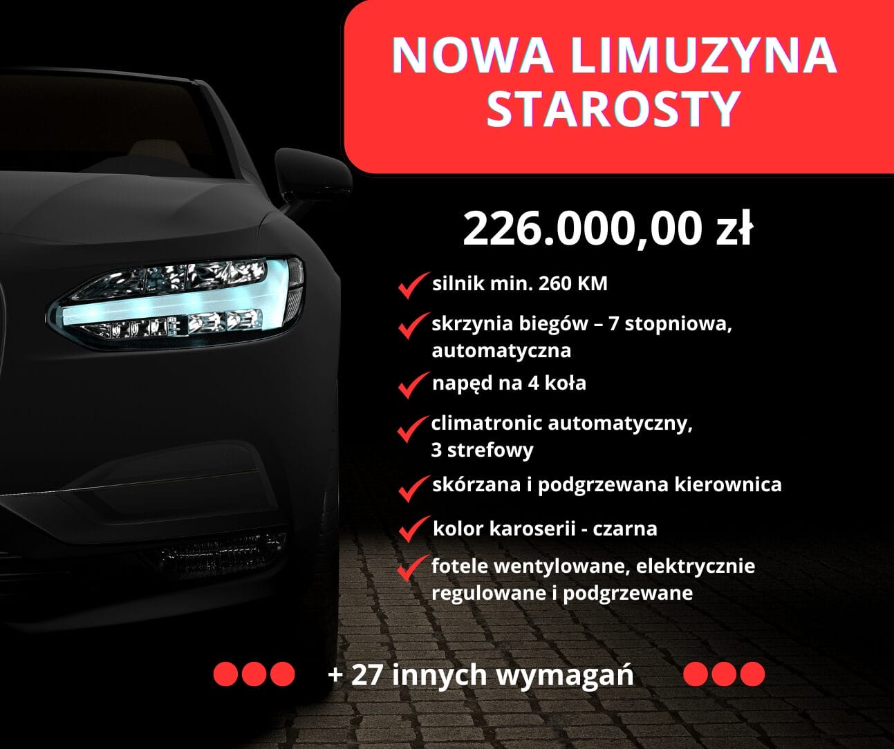 Nowa Fura Starosty. Drogo, ale skromnie 1 Nowa Fura Starosty Post Na Facebooka