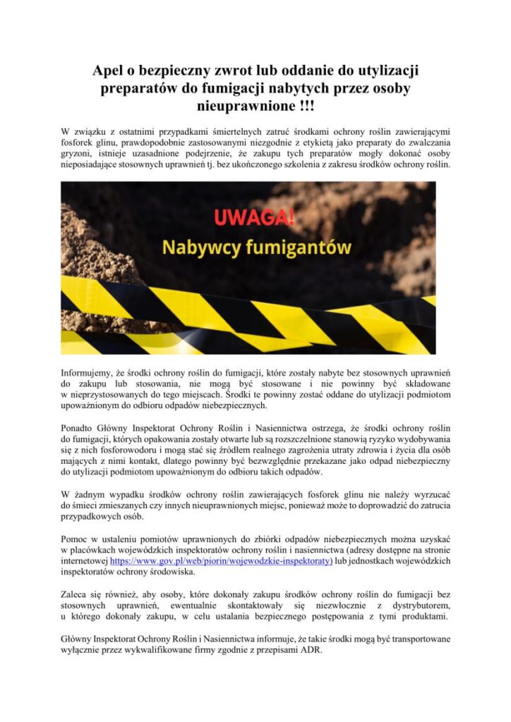 Uwaga! Niebezpieczne preparaty fumigacyjne – pilny apel o zwrot! Sprawdź, czy nie masz ich w domu? 2 Fumiganty Trucizna