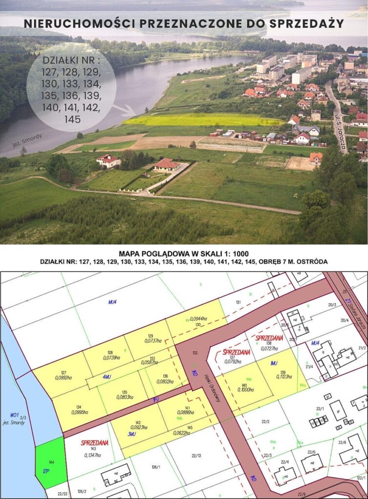 Miasto wyprzedaje grunty: Twoja szansa na zamieszkanie w Ostródzie – wyjątkowe działki nad jeziorem czekają! 2 Mapa Dzialki Nja Sprzedaz Miasto Ostroda