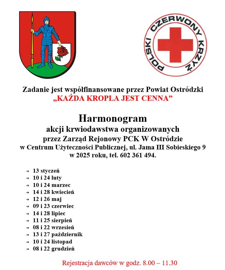 Dobry rok u krwiodawców! PCK podsumowuje akcje z 2024 roku 2 Akcje Pck Ostroda 2025
