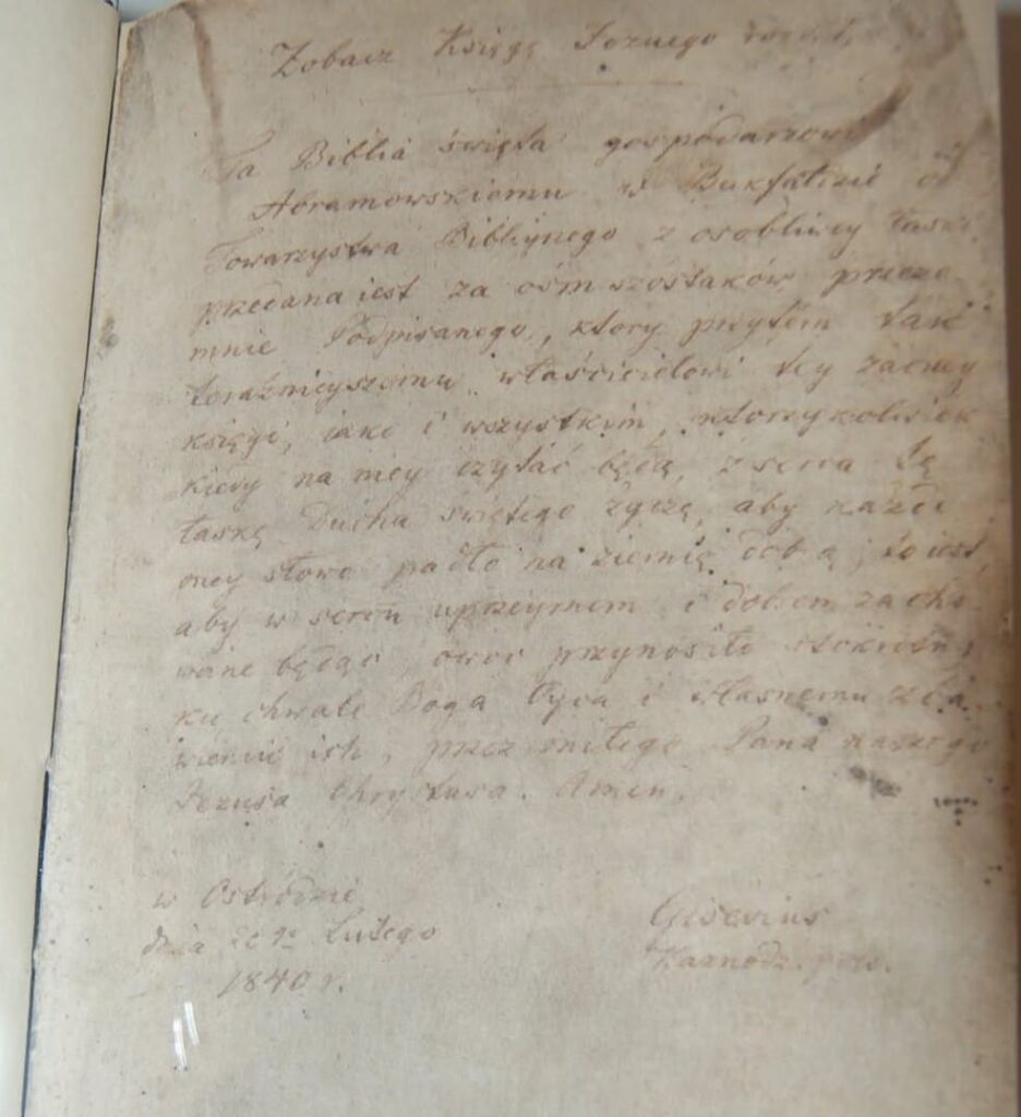 Cenny eksponat w muzeum w Ostródzie. "To jak lokalna relikwia" 2 Dedykacja