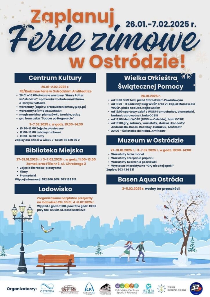 Plan Wydarzeń Na Ferie W Ostródzie.
