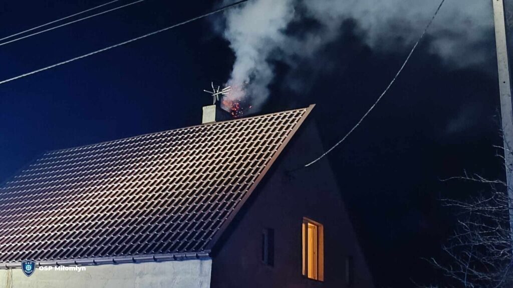 Pożar sadzy w przewodzie kominowym na ul. Długiej w Liwie 5 Liwa3