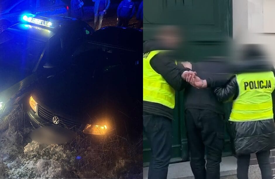 Dwa zdarzenia łączy jedna osoba: śmiertelne potrącenie w Piławkach i brawurowy pościg pod Ostródą 1 Poscig Pilawki