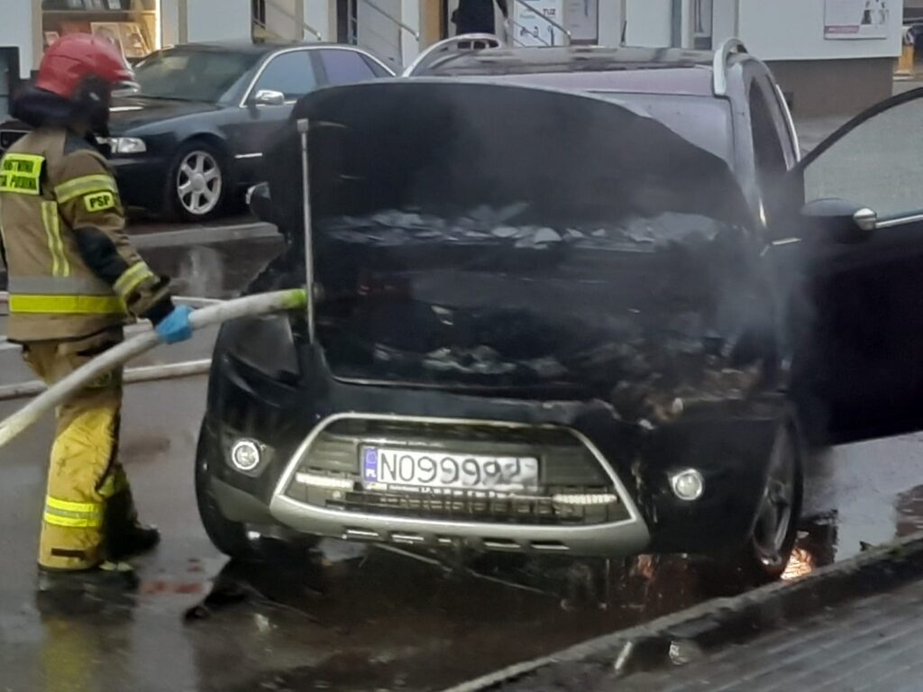 pozar auta Kopernika