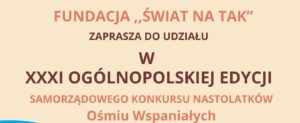 Trwa przyjmowanie zgłoszeń w XXXI edycji Ogólnopolskiego Samorządowego Konkursu Nastolatków „Ośmiu Wspaniałych”. 19 Czolowka 8 Wspanialych Konkurs 2025