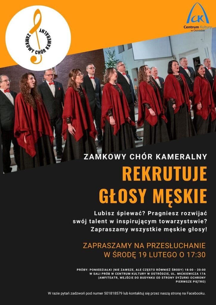 Ogloszenie Zamkowy Chor Kameralny