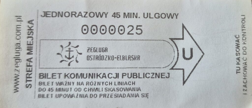 Niewielka sprzedaż papierowych biletów w biletomatach w Ostródzie 2 Bilet