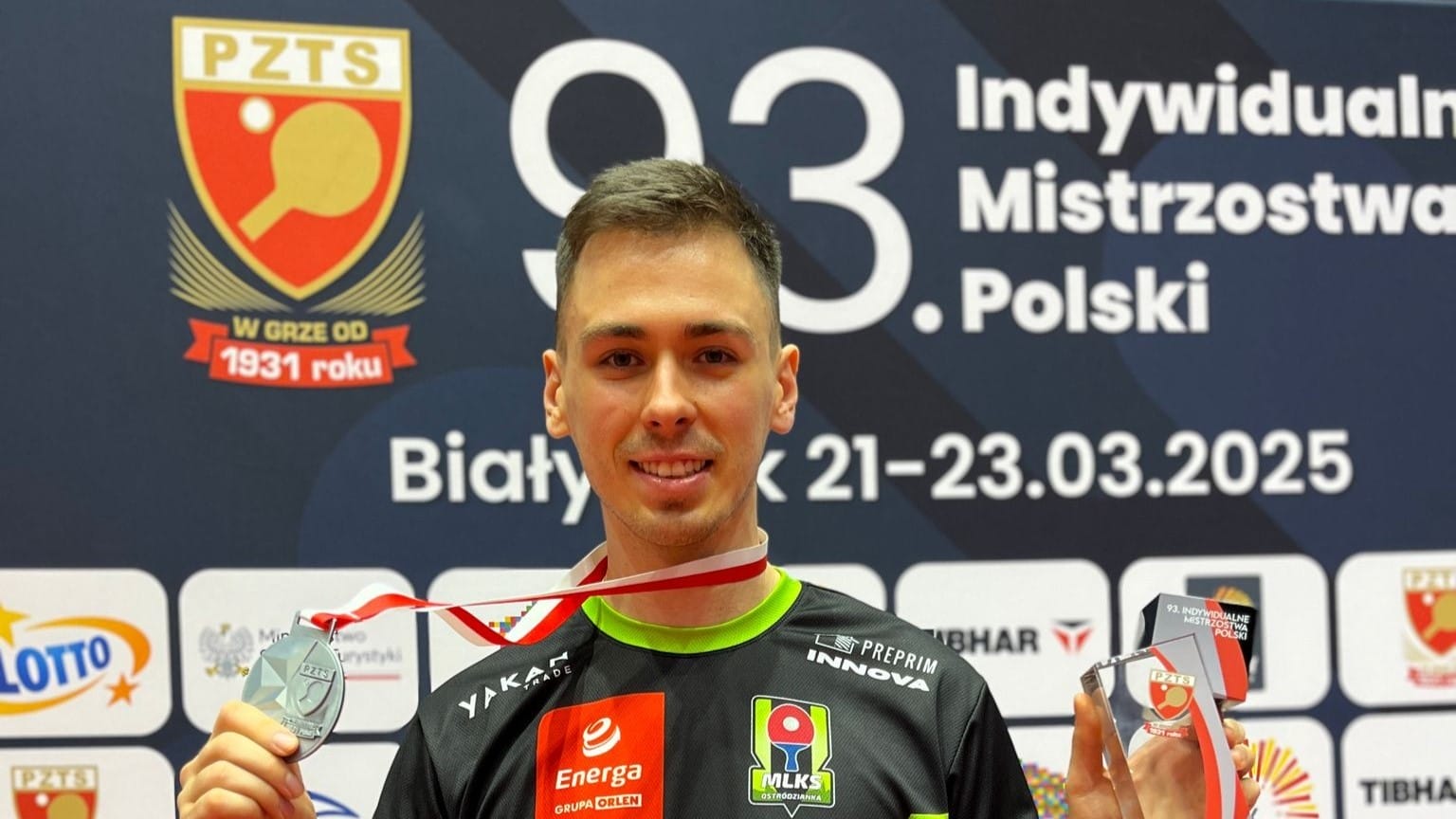 Łukasz Sokołowski wicemistrzem Polski w grze podwójnej mężczyzn! 1 Czolo Medal Mistrzostw Polski
