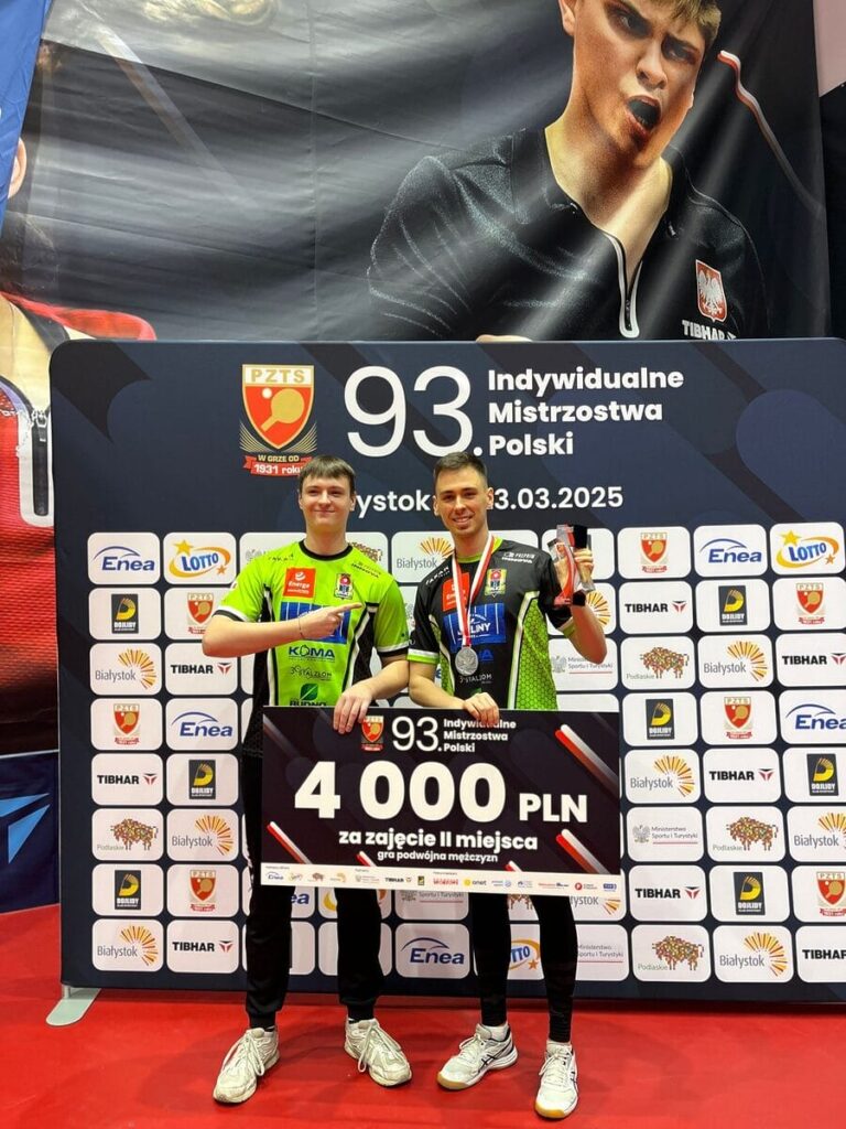 Łukasz Sokołowski wicemistrzem Polski w grze podwójnej mężczyzn! 13 Mistrzostwa Tenis Stolowy 3