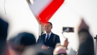 Karol Nawrocki - kandydat na prezydenta z wizytą w Ostródzie