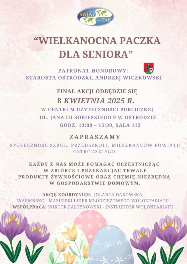 Podziel się dobrem przed świętami. Wystartowała Wielkanocna zbiórka dla seniora 11 Plakat Zbiorka Zwynosci