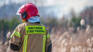Pożar traw w Lubajnach k. Ostródy