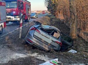 Poważny wypadek w Lubawie: kierowca i 3-letnie dziecko w szpitalu 24 Skoda Wypadek