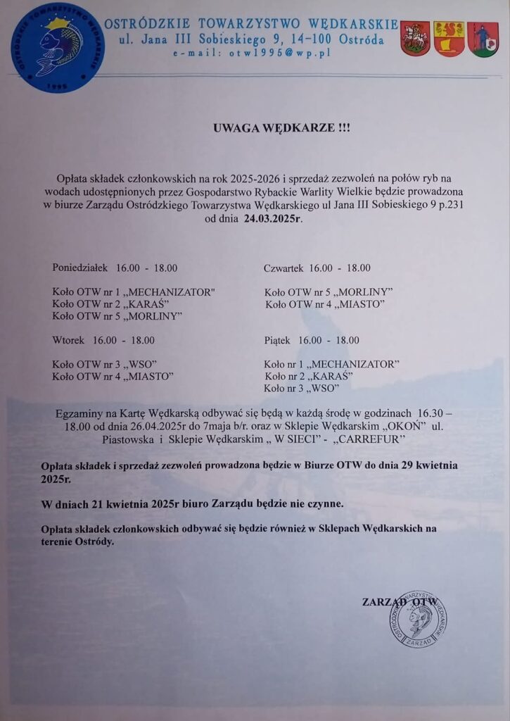 Wedkarze Informacja